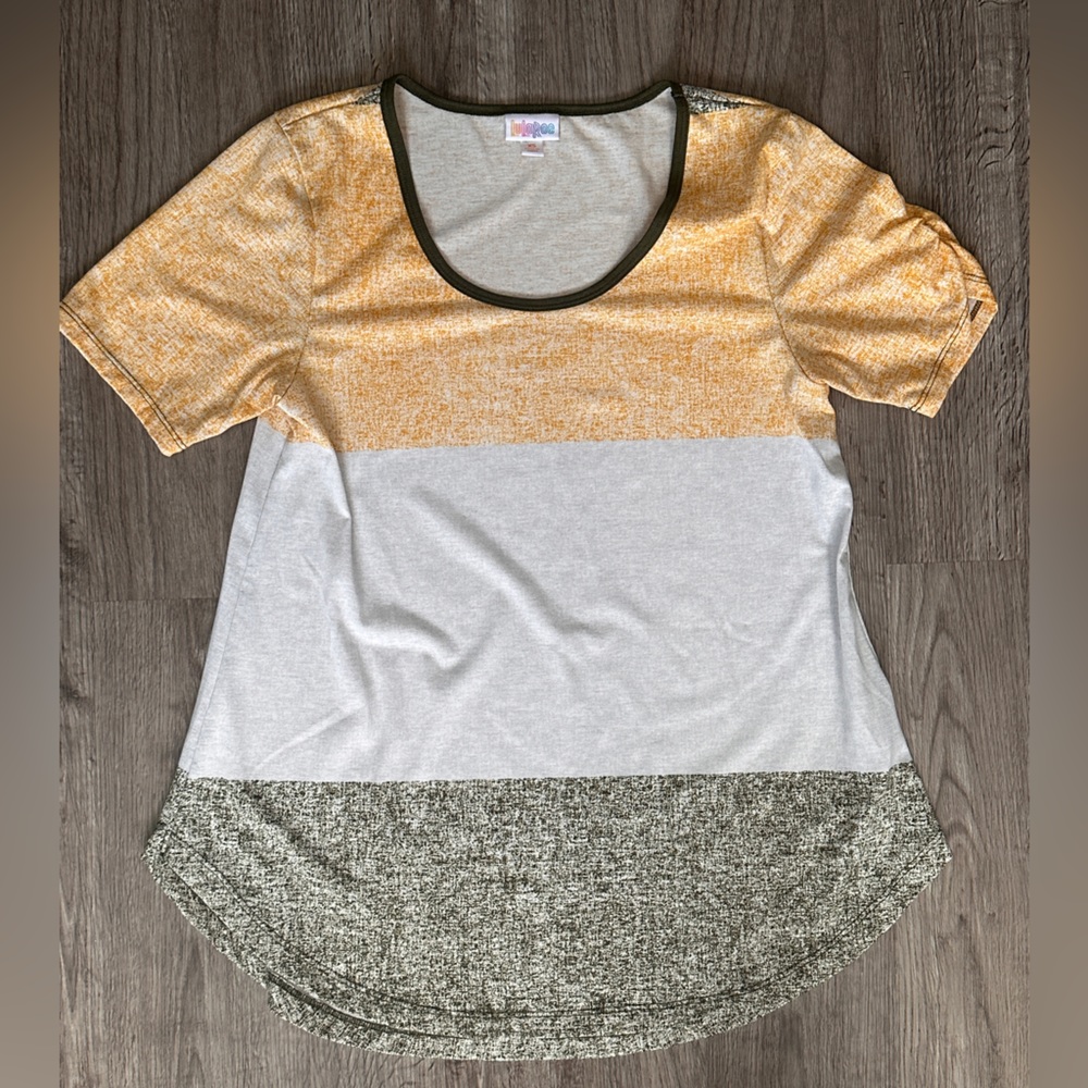 NWOT luLaRoe Morgan XS white, mustard yellow, hunter green